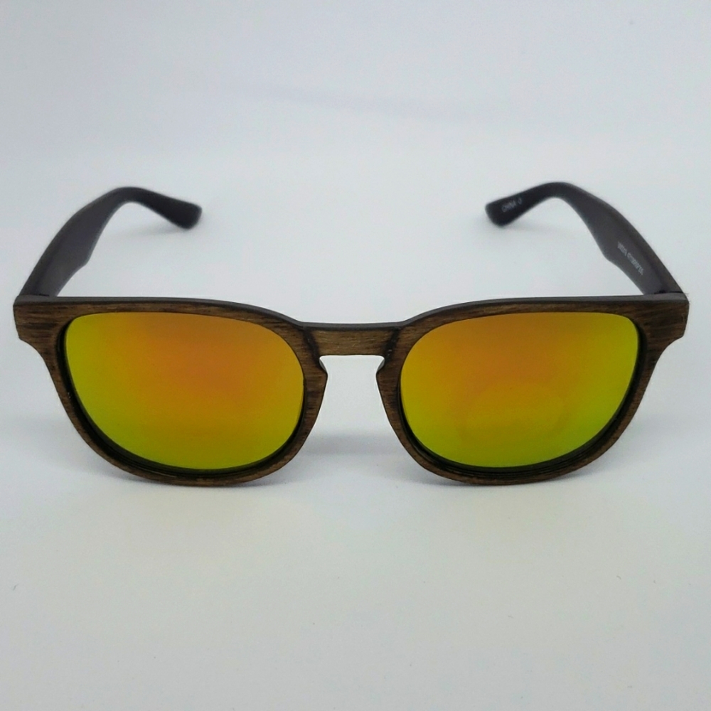 Wood grain mirror tint sunglasses